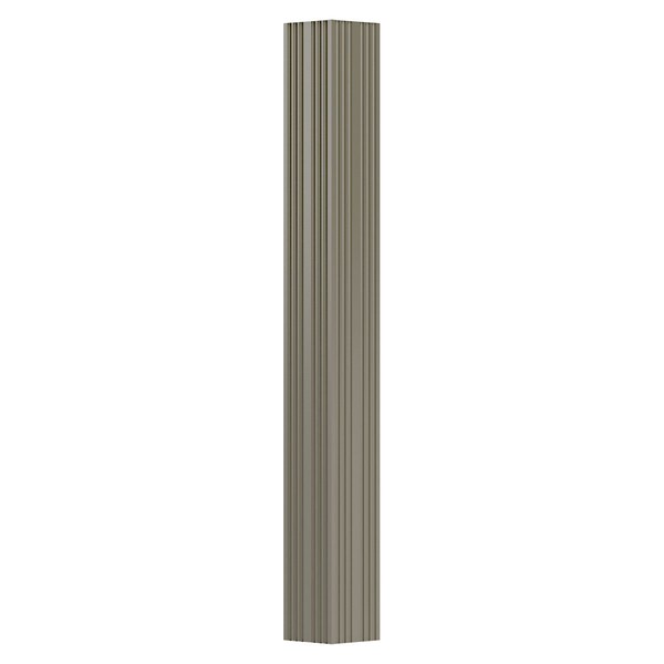 Ekena Millwork 3" x 8' Endura-Aluminum Column, Square Shaft (Load-Bearing 8,000 lbs), Non-Tapered, FLuted EA0308ENFSD - main